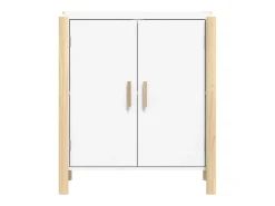 Aparador de madera contrachapada blanco 62x38x70 cm