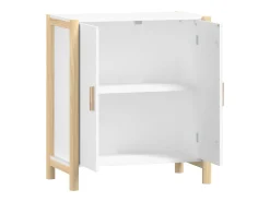 Aparador de madera contrachapada blanco 62x38x70 cm