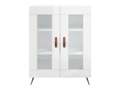 Aparador de madera contrachapada blanco brillante 69,5x34x90 cm ES17362