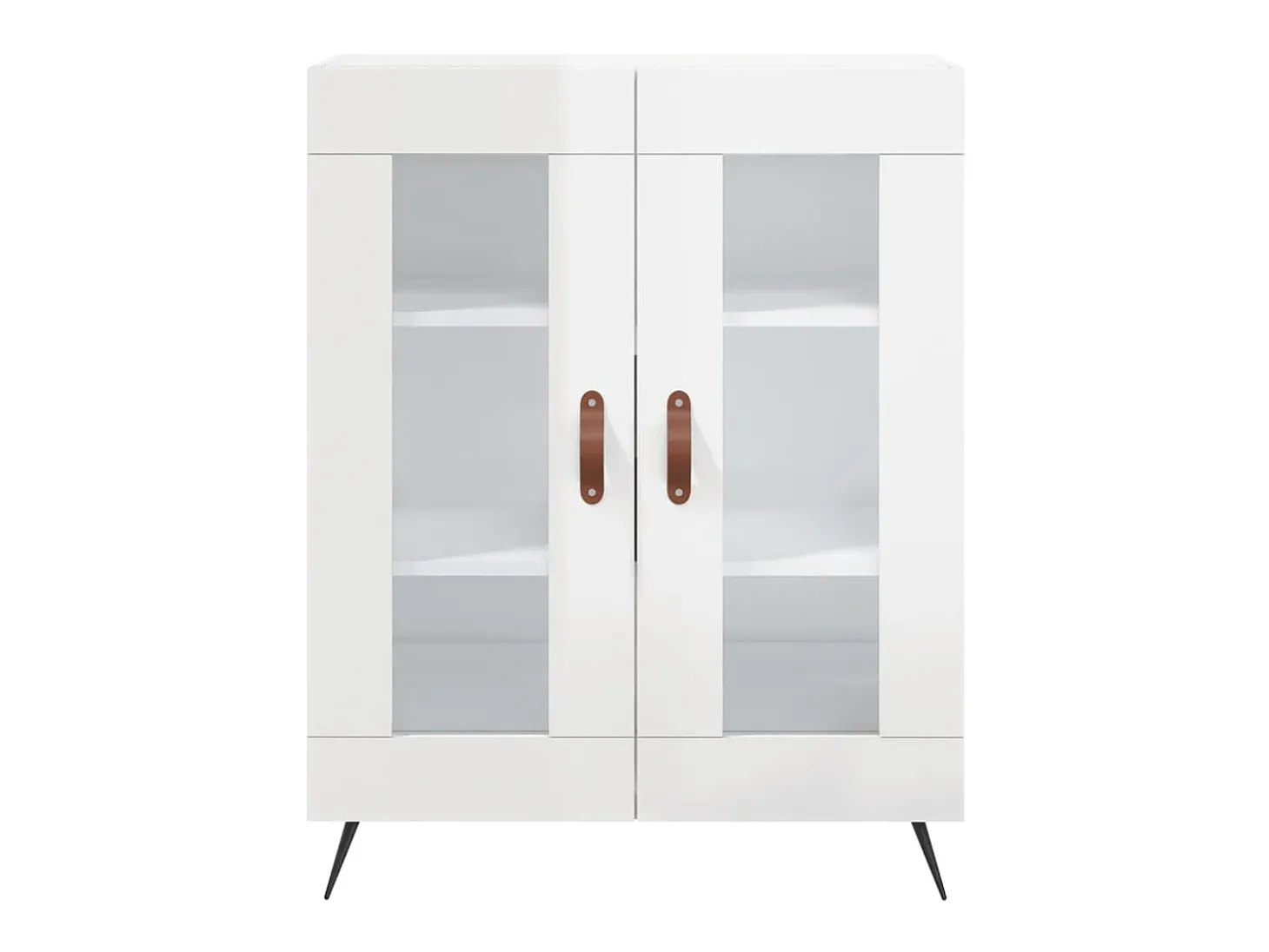 Aparador de madera contrachapada blanco brillante 69,5x34x90 cm ES17362