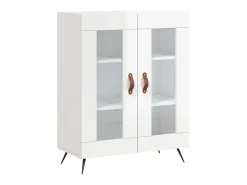 Aparador de madera contrachapada blanco brillante 69,5x34x90 cm ES17362