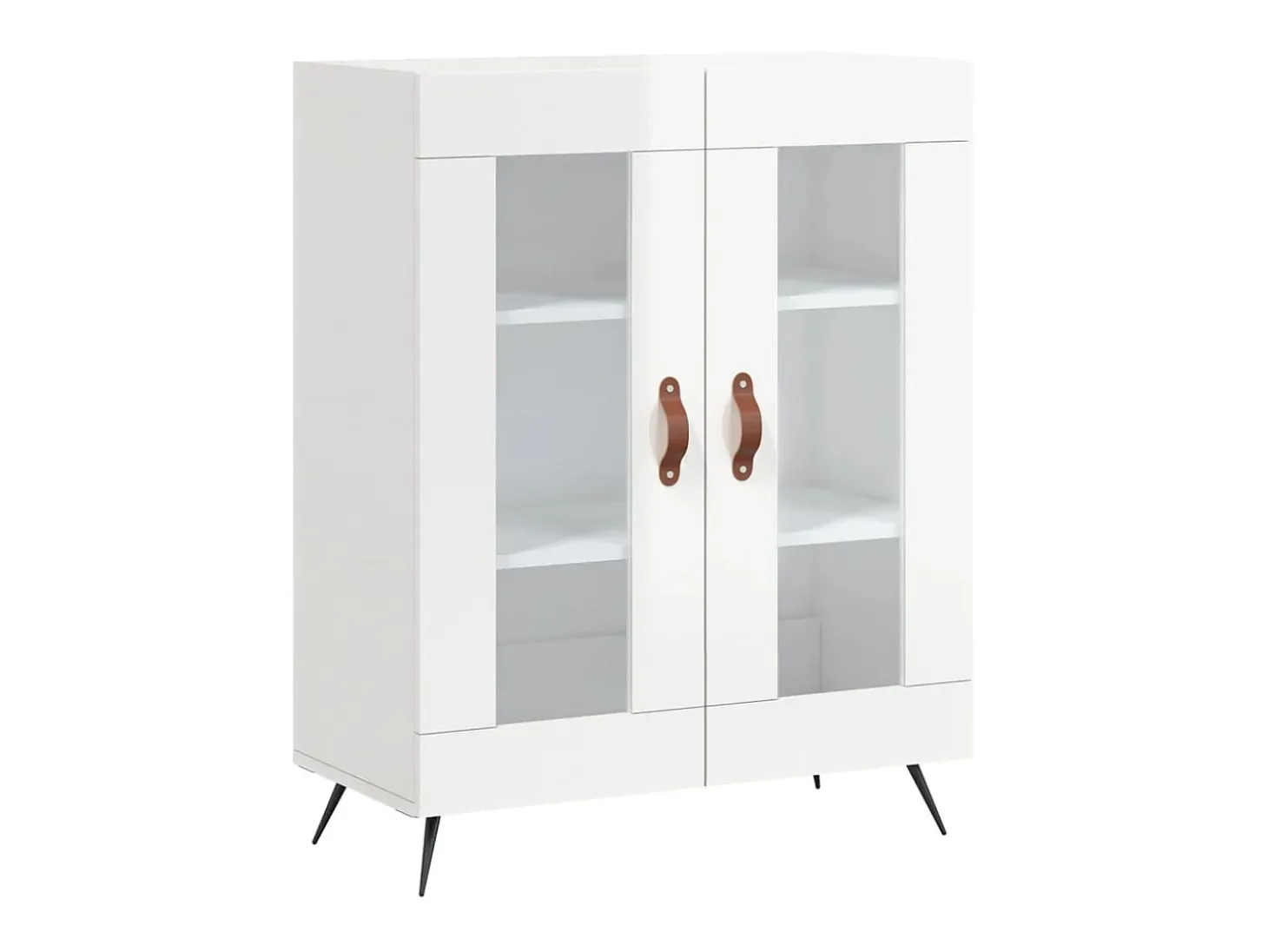 Aparador de madera contrachapada blanco brillante 69,5x34x90 cm ES17362