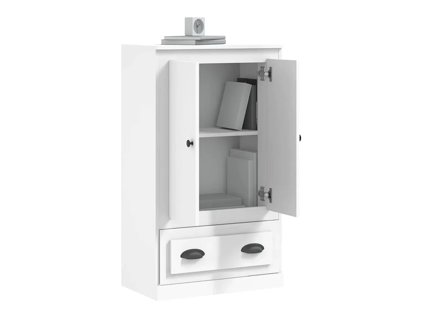 Aparador de madera contrachapada blanco 60x35,5x103,5 cm