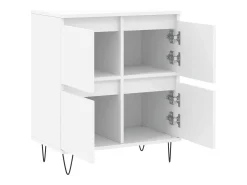 Aparador de madera contrachapada blanco 60x35x70 cm