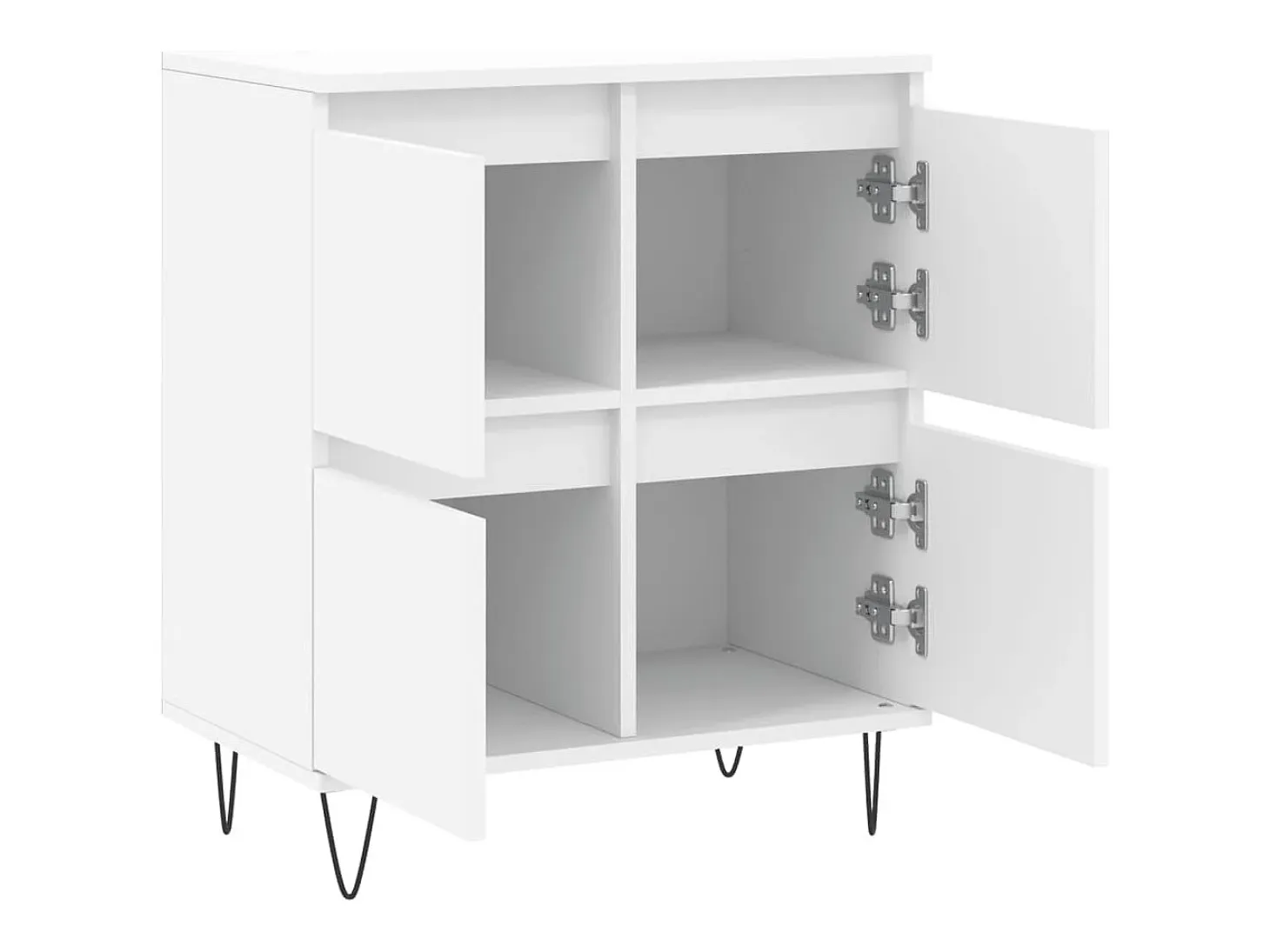 Aparador de madera contrachapada blanco 60x35x70 cm