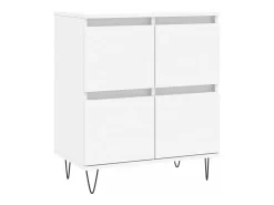 Aparador de madera contrachapada blanco 60x35x70 cm
