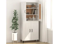 Aparador de madera contrachapada blanco 69,5x34x90 cm