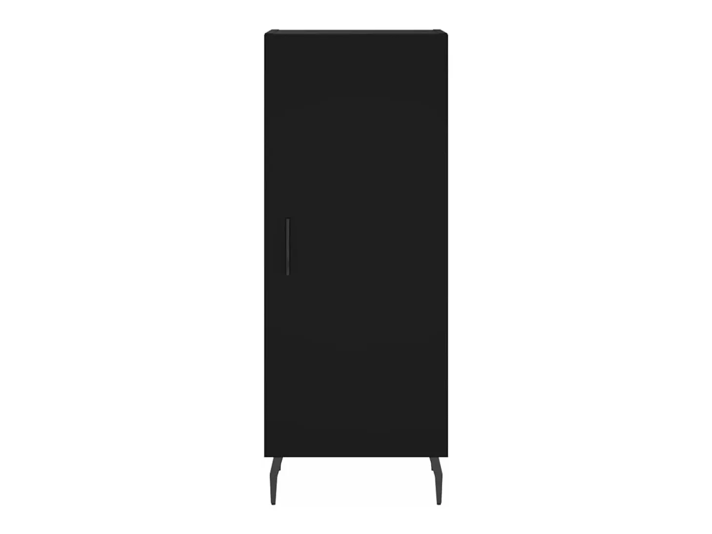 Aparador de madera contrachapada negro 34,5x34x90 cm