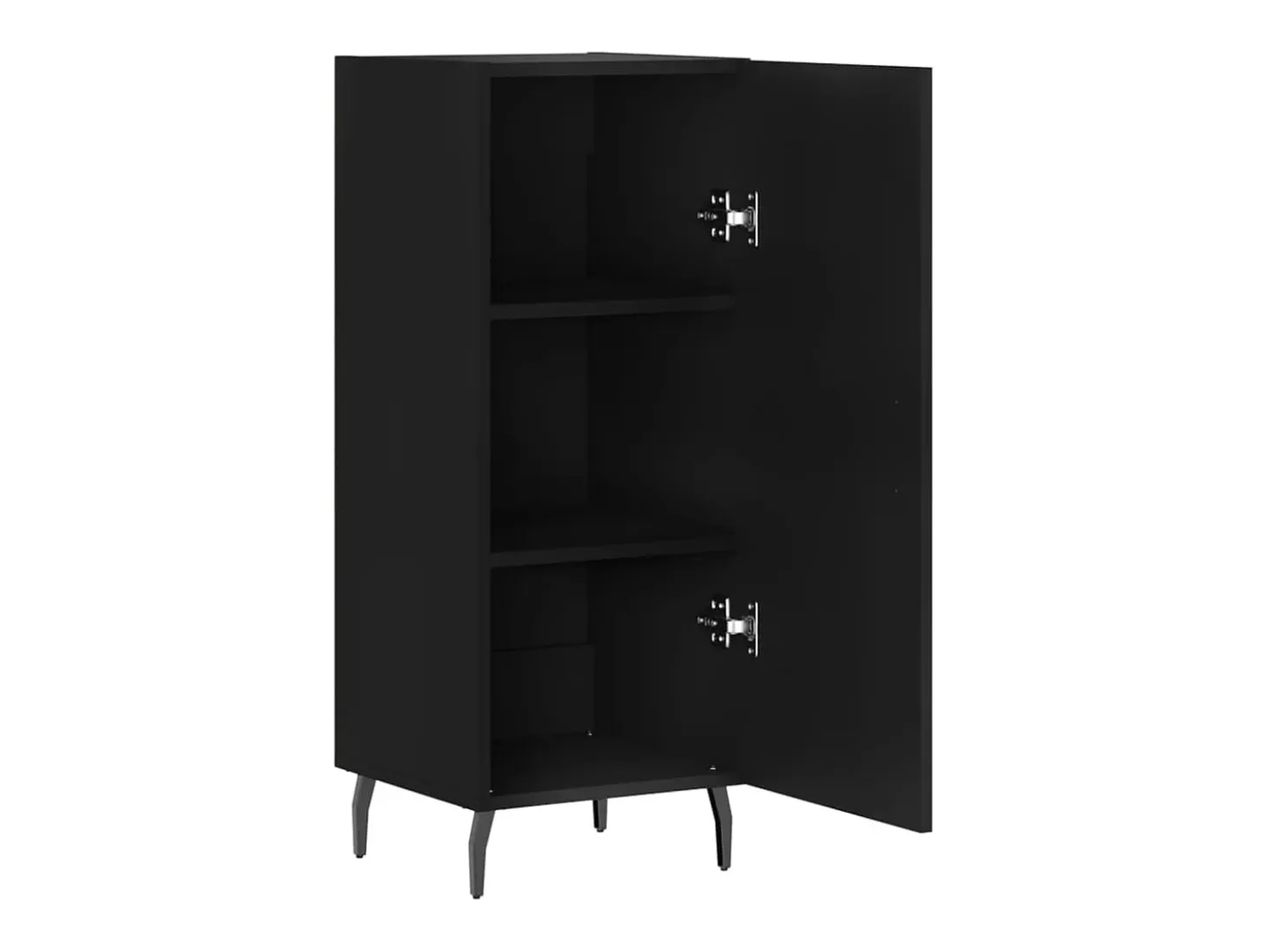 Aparador de madera contrachapada negro 34,5x34x90 cm
