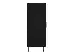 Aparador de madera contrachapada negro 34,5x34x90 cm