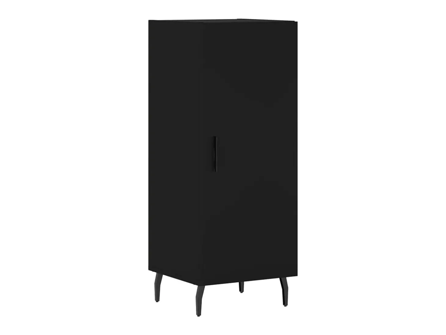 Aparador de madera contrachapada negro 34,5x34x90 cm