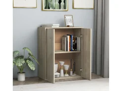 Aparador de madera contrachapada color roble Sonoma 60x30x75 cm