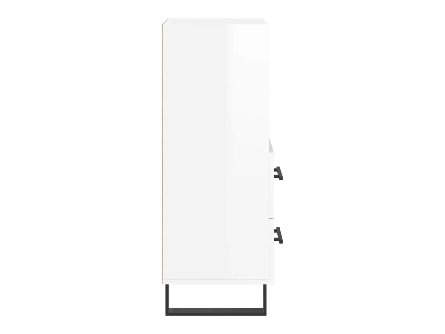 Aparador de madera contrachapada blanco brillante 34,5x34x90 cm