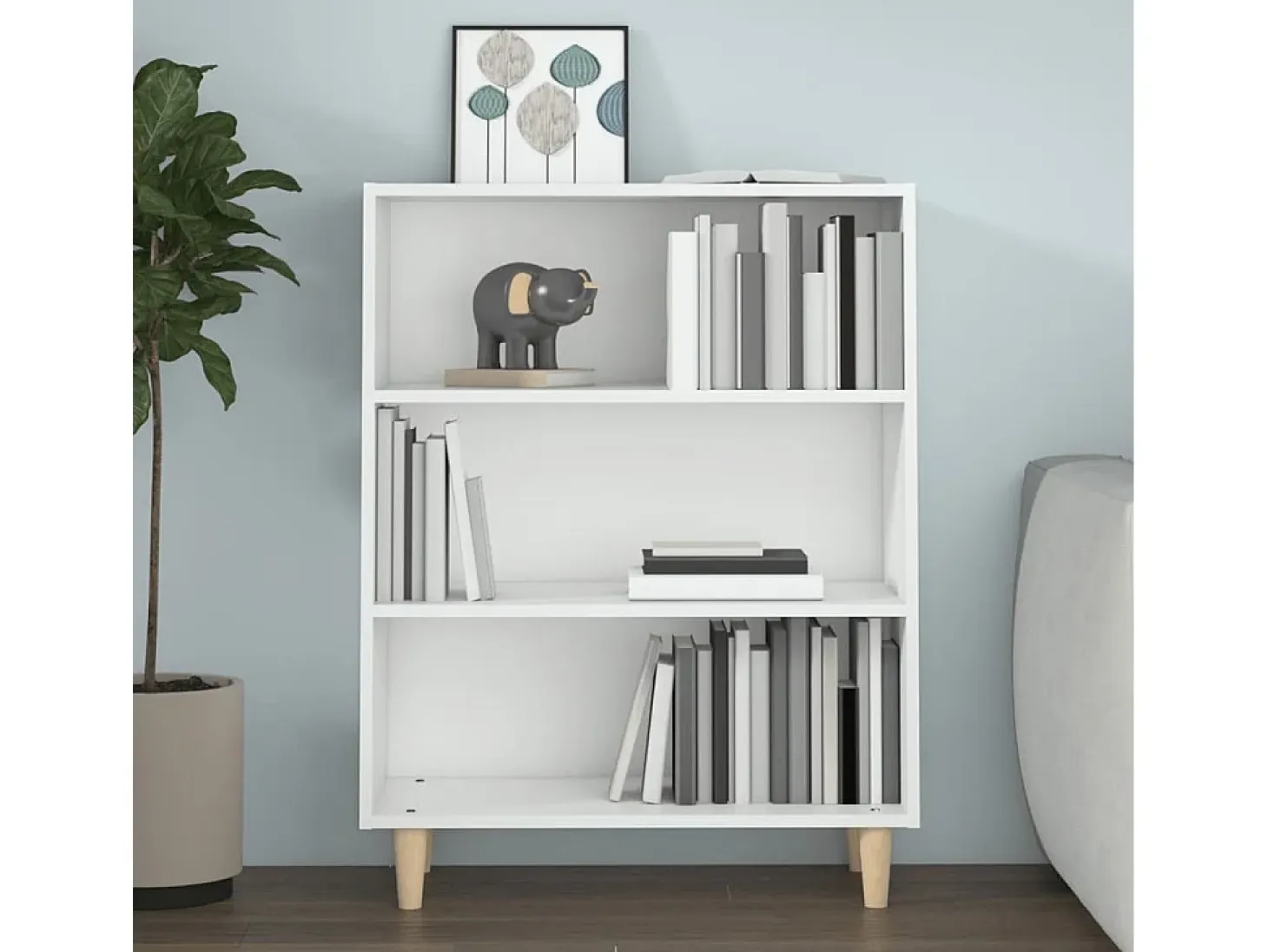 Aparador de madera contrachapada blanco 69,5x32,5x90 cm ES923461