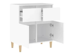 Aparador de madera contrachapada blanco 60x35x70 cm