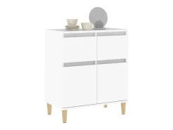 Aparador de madera contrachapada blanco 60x35x70 cm