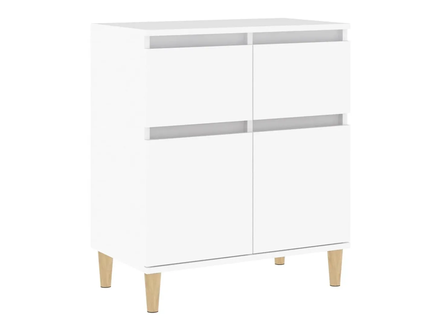 Aparador de madera contrachapada blanco 60x35x70 cm