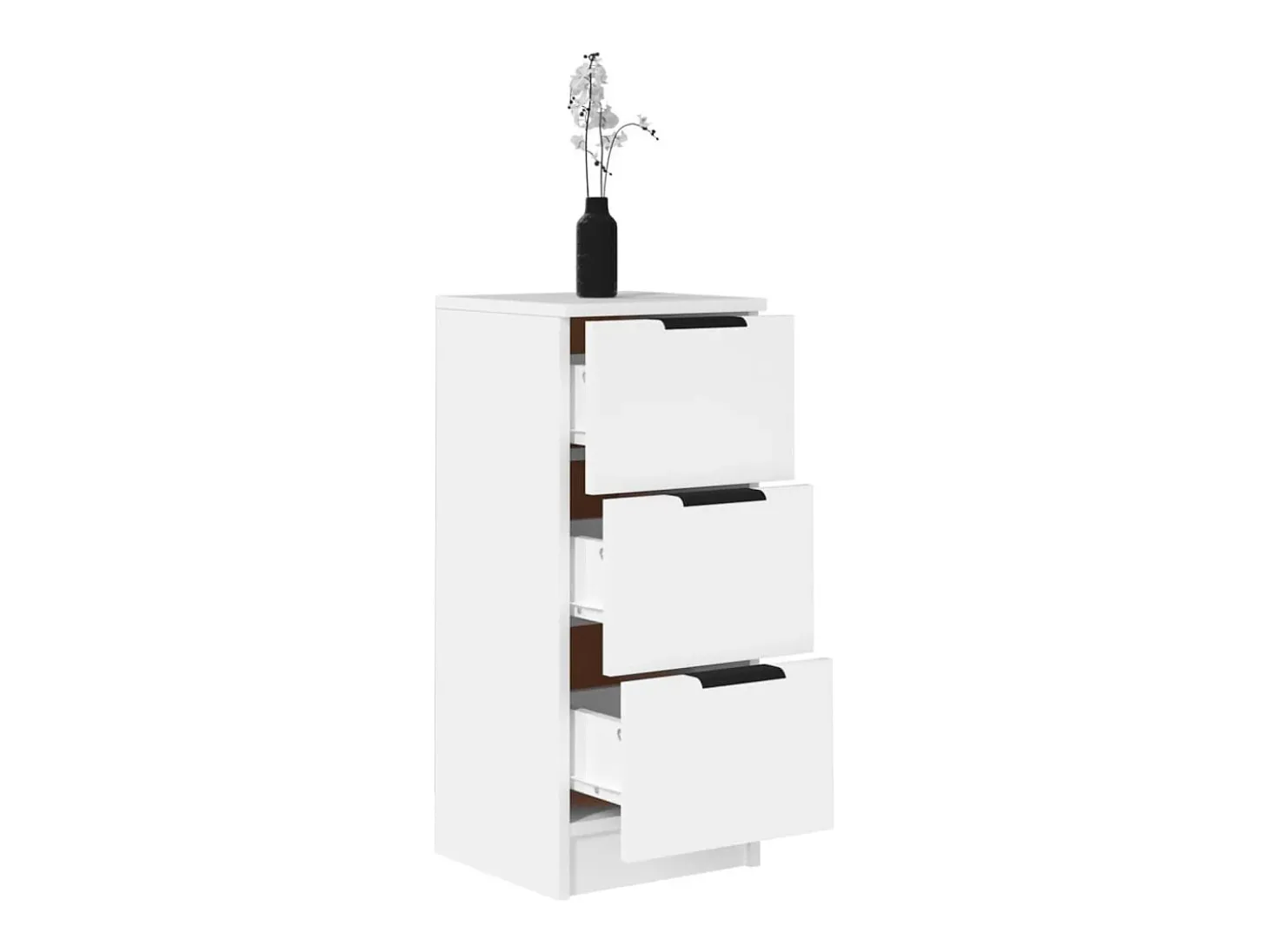 Aparador de madera contrachapada blanco 30x30x70 cm