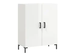 Aparador de madera contrachapada blanco brillante 69,5x34x90 cm ES29547
