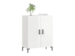 Aparador de madera contrachapada blanco brillante 69,5x34x90 cm ES29547