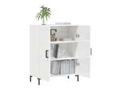 Aparador de madera contrachapada blanco brillante 69,5x34x90 cm ES29547