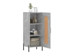 Aparador de madera contrachapada gris hormigón 34,5x34x90 cm