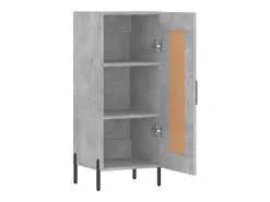 Aparador de madera contrachapada gris hormigón 34,5x34x90 cm