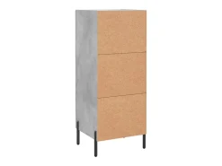 Aparador de madera contrachapada gris hormigón 34,5x34x90 cm
