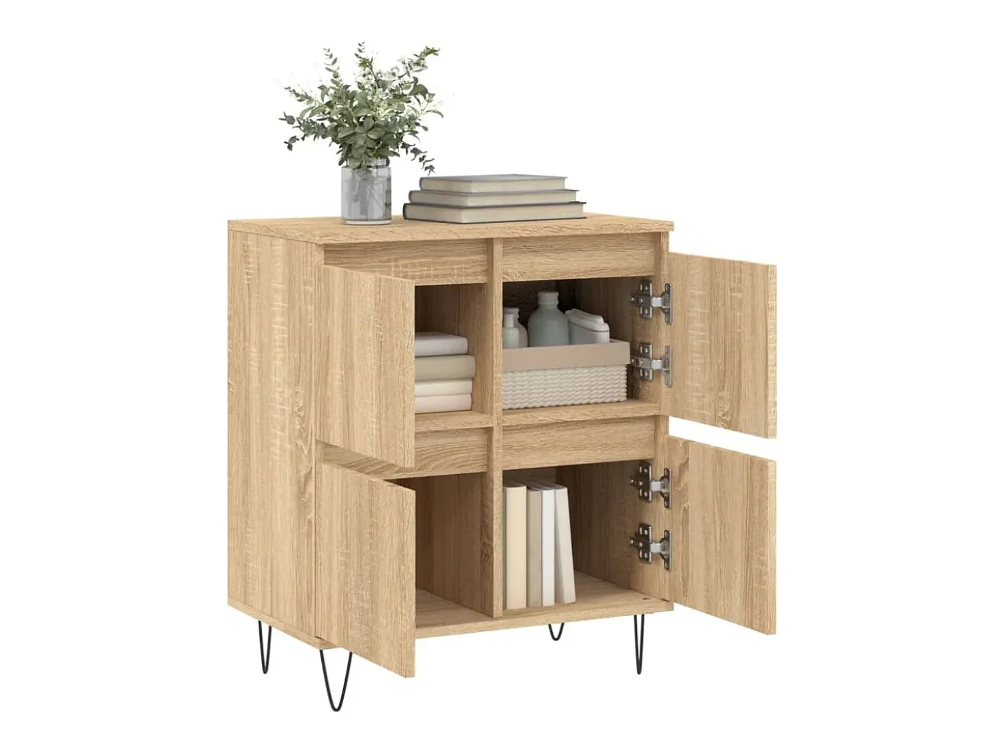 Aparador de madera contrachapada roble Sonoma 60x35x70 cm