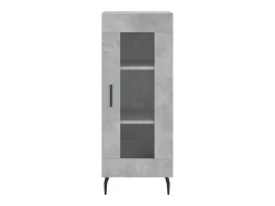 Aparador de madera contrachapada gris hormigón 34,5x34x180 cm