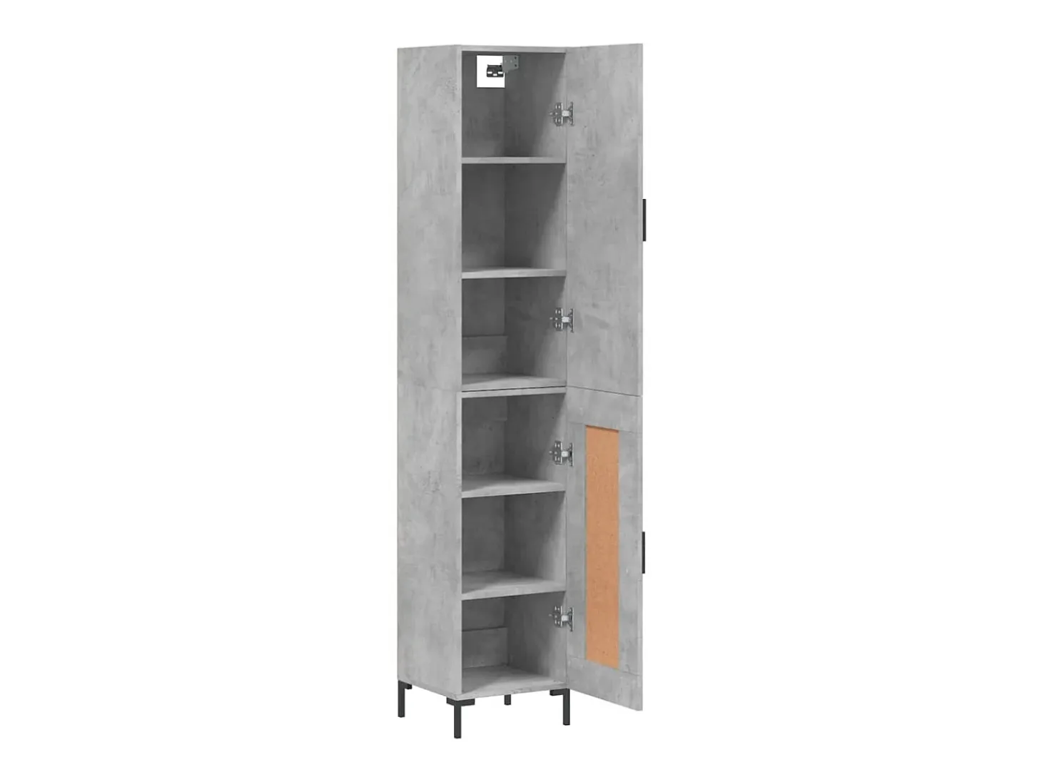 Aparador de madera contrachapada gris hormigón 34,5x34x180 cm ES46790