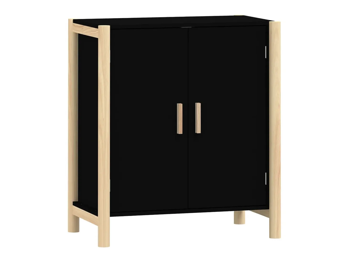 Aparador de madera contrachapada negro 62x38x70 cm ES16625