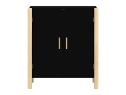 Aparador de madera contrachapada negro 62x38x70 cm ES16625