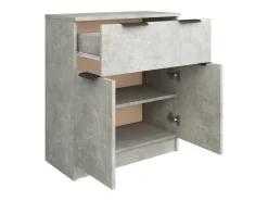 Aparador de madera contrachapada gris hormigón 60x30x70 cm