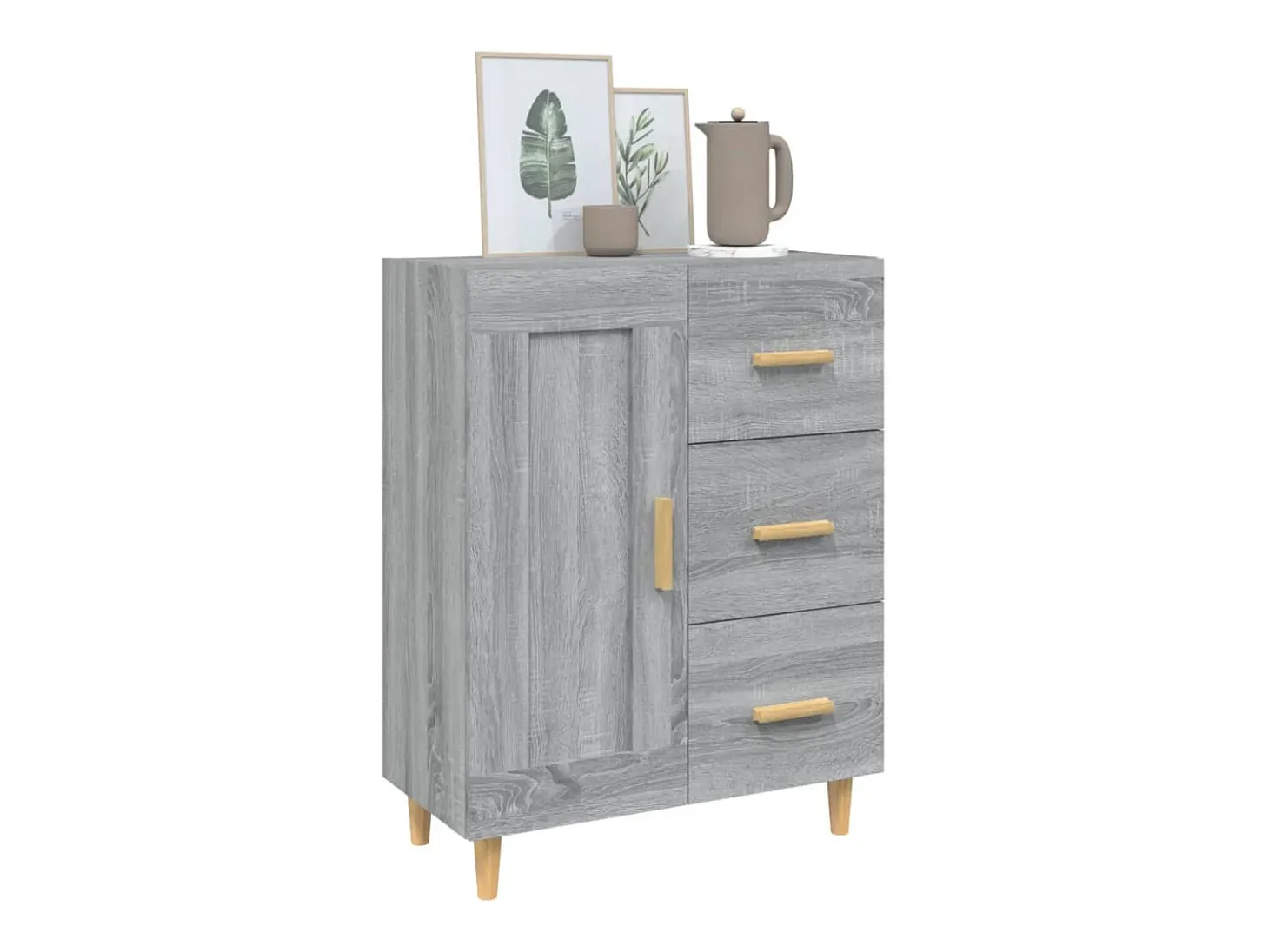 Aparador de madera contrachapada gris Sonoma 69,5x34x90 cm