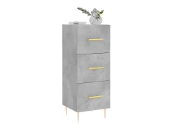 Aparador de madera contrachapada gris hormigón 34,5x34x90 cm ES76620