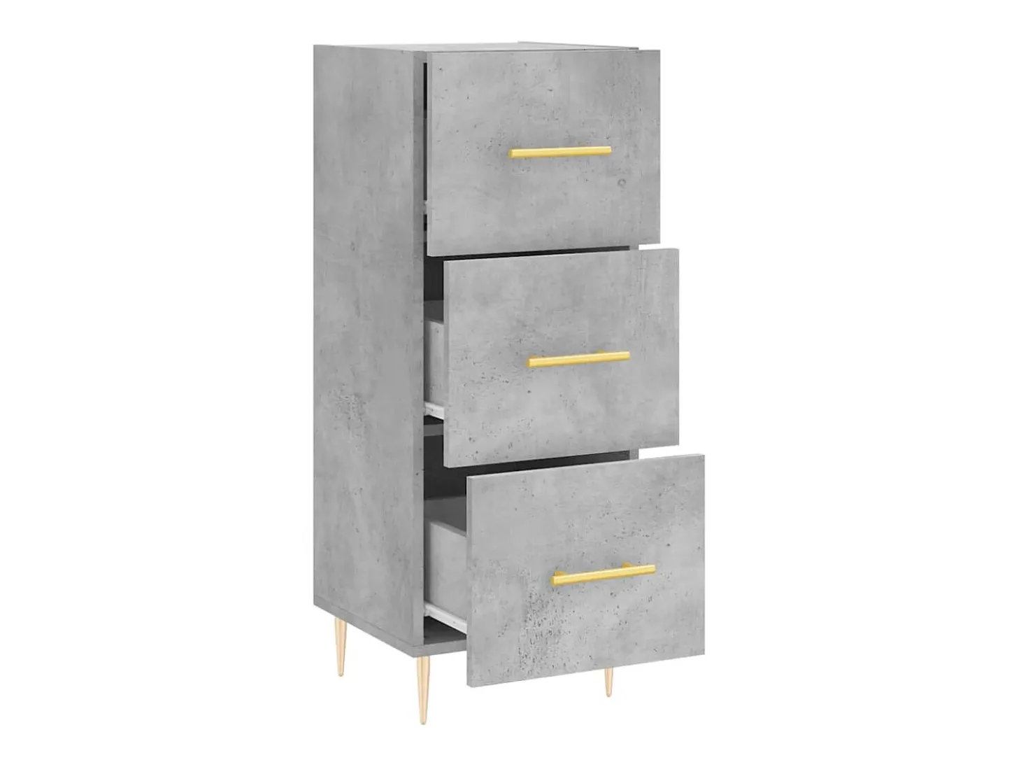 Aparador de madera contrachapada gris hormigón 34,5x34x90 cm ES76620