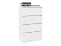 Aparador de madera contrachapada blanco 60x35x98,5 cm