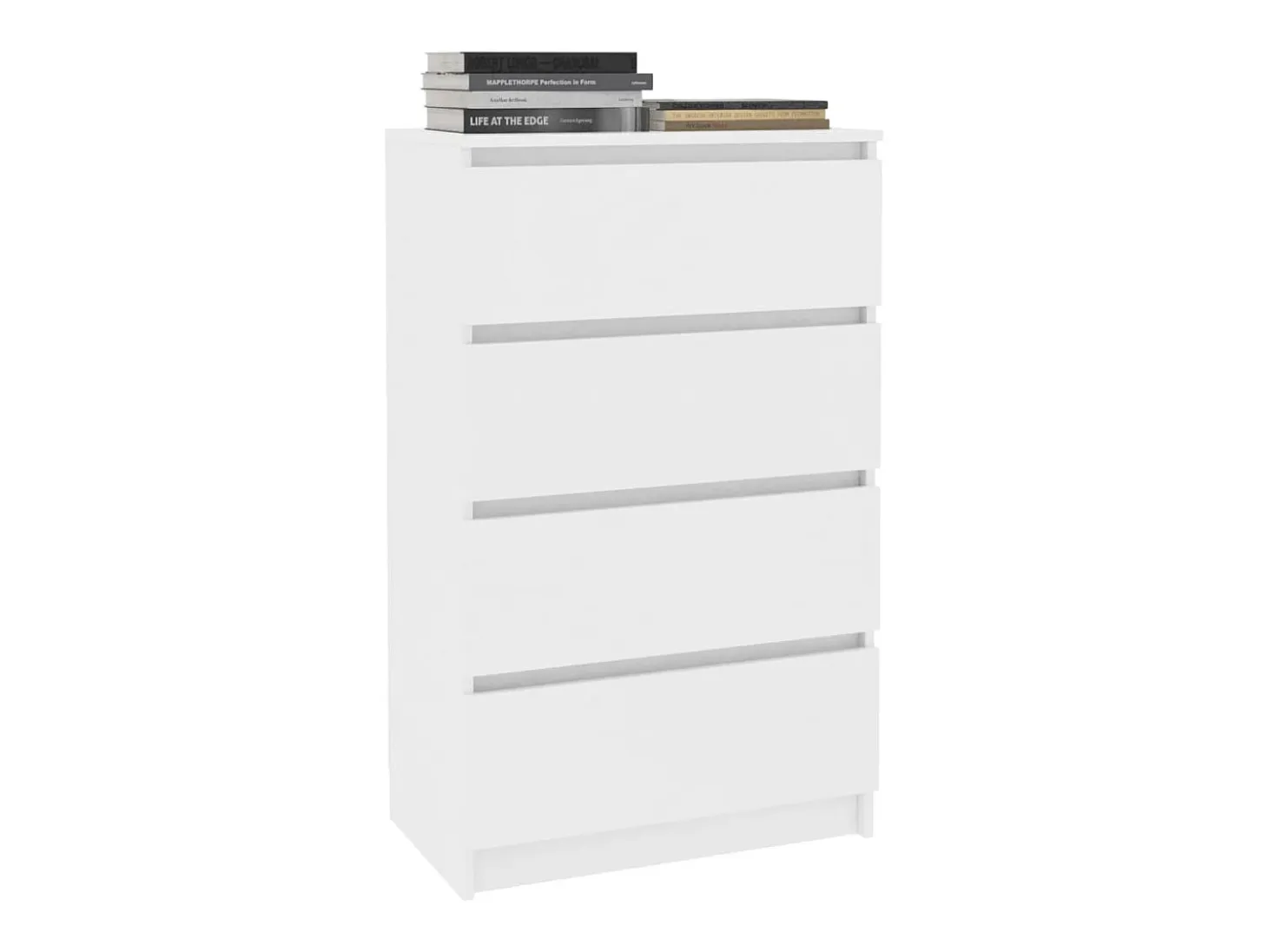 Aparador de madera contrachapada blanco 60x35x98,5 cm