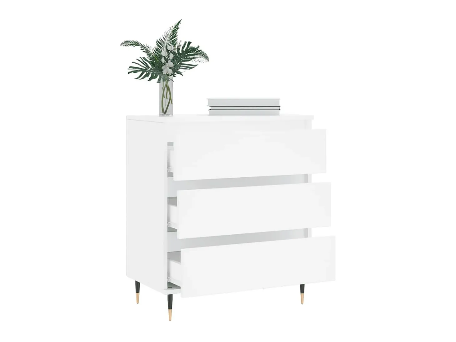 Aparador de madera contrachapada blanco 60x35x70 cm ES38449