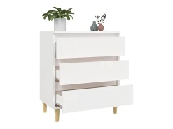 Aparador de madera contrachapada blanco 60x35x70 cm