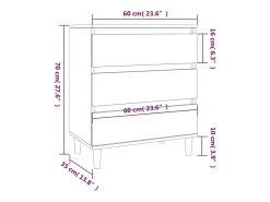 Aparador de madera contrachapada blanco 60x35x70 cm