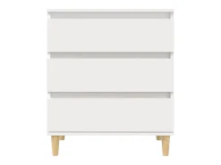 Aparador de madera contrachapada blanco 60x35x70 cm