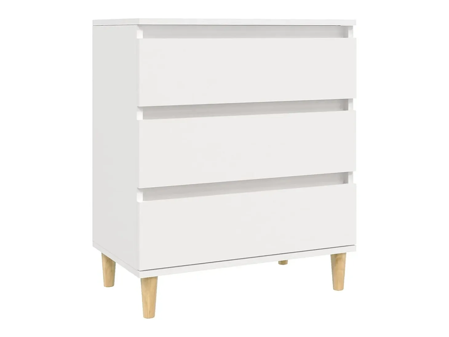 Aparador de madera contrachapada blanco 60x35x70 cm