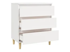 Aparador de madera contrachapada blanco 60x35x70 cm