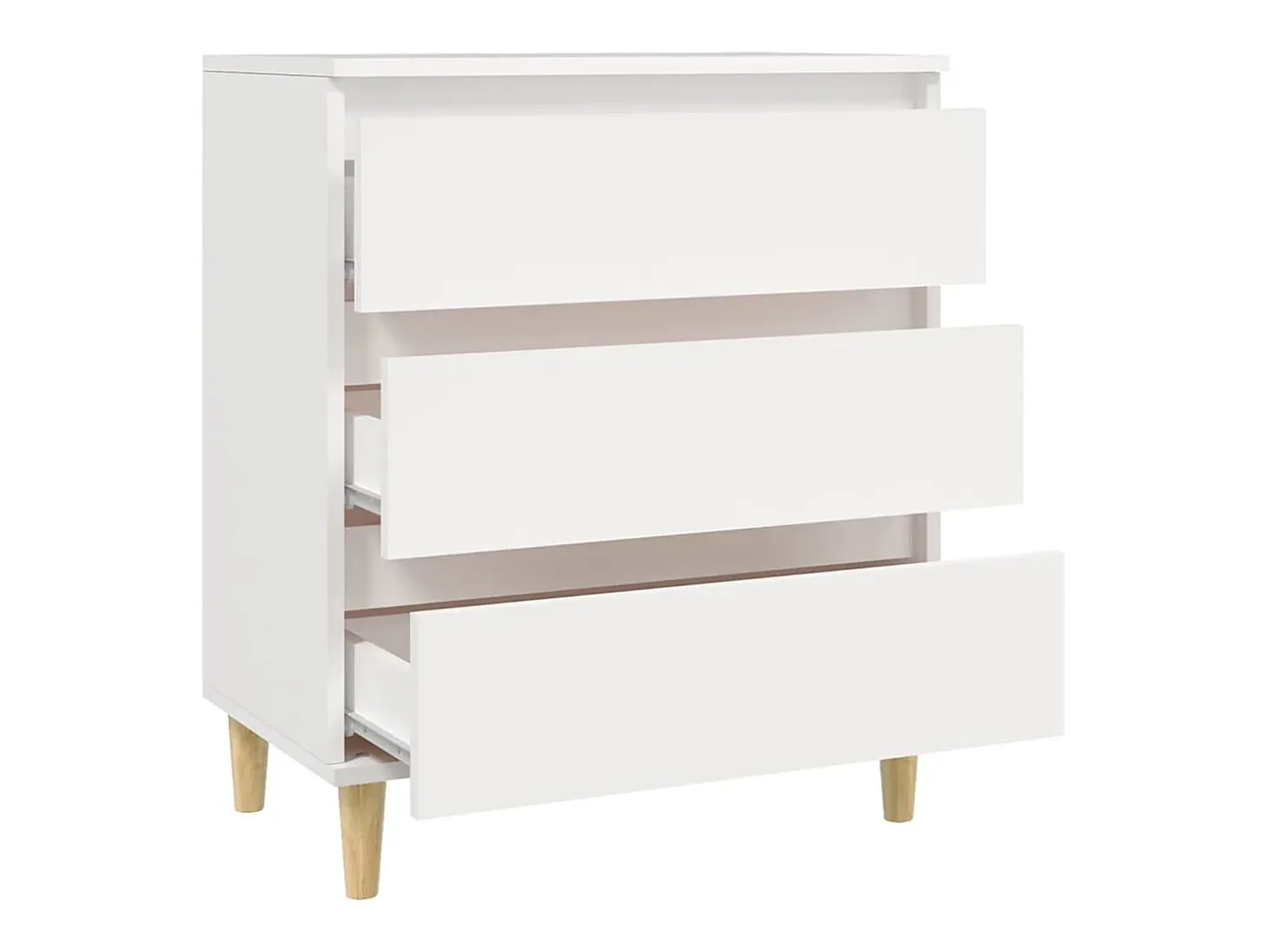 Aparador de madera contrachapada blanco 60x35x70 cm