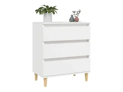 Aparador de madera contrachapada blanco 60x35x70 cm
