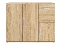 Aparador de madera contrachapada roble Sonoma 91x29,5x75 cm
