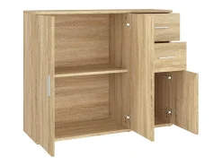 Aparador de madera contrachapada roble Sonoma 91x29,5x75 cm