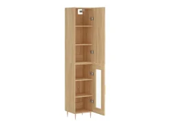 Aparador de madera contrachapada roble Sonoma 34,5x34x180 cm